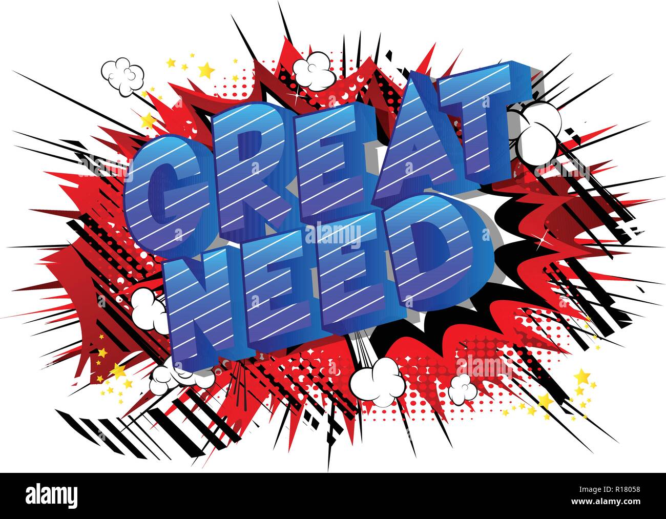 Great Need - Vector illustrated comic book style phrase. Stock Vector