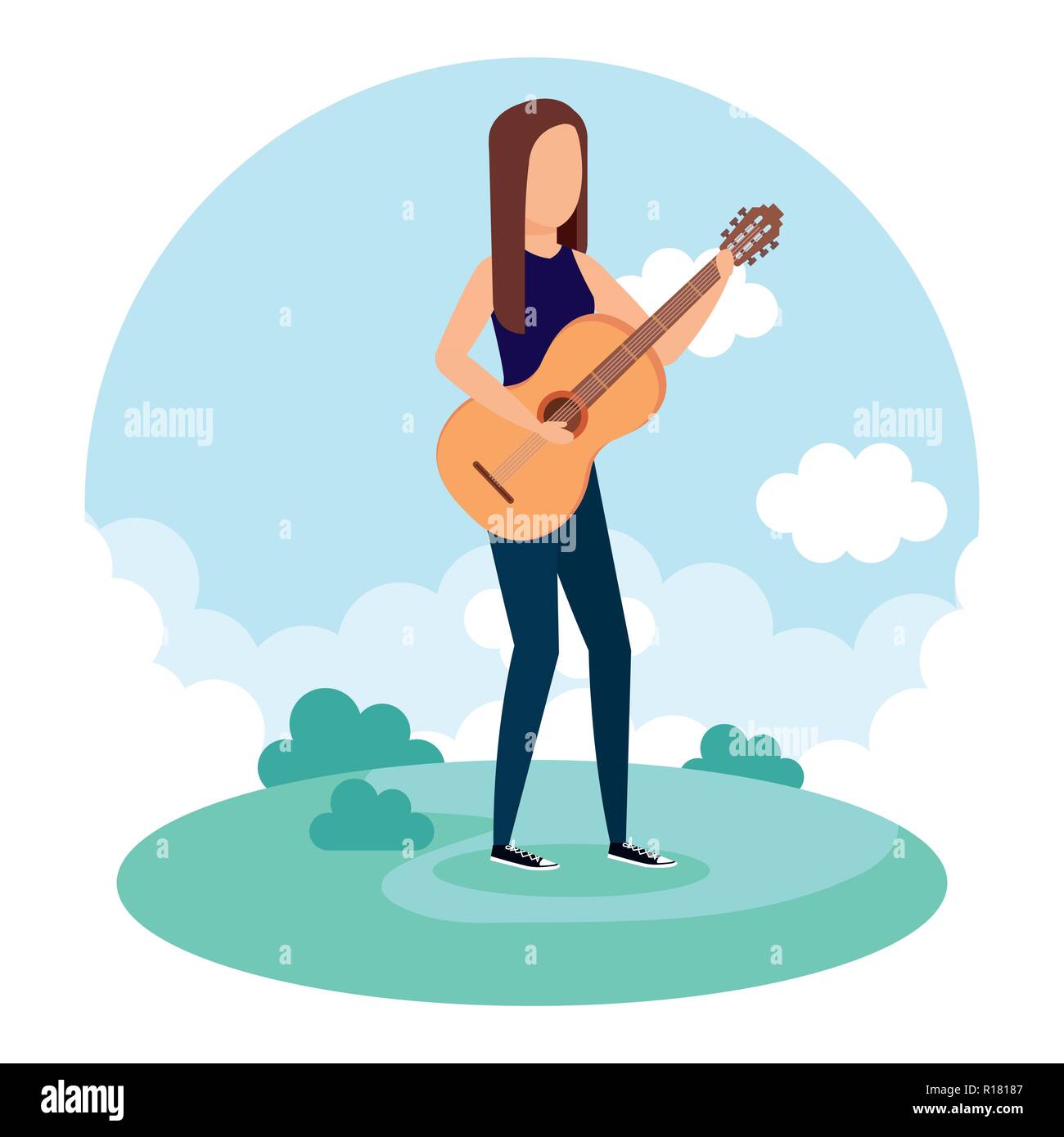 woman playing guitar clipart pictures