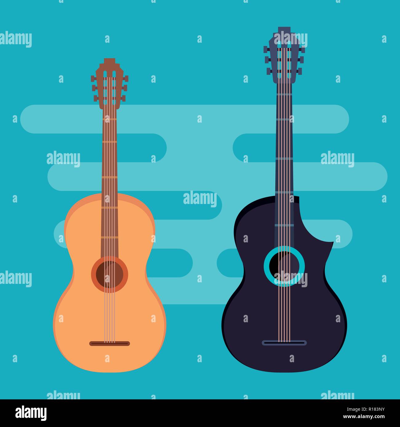 acoustic guitars instruments icons Stock Vector Image & Art Alamy