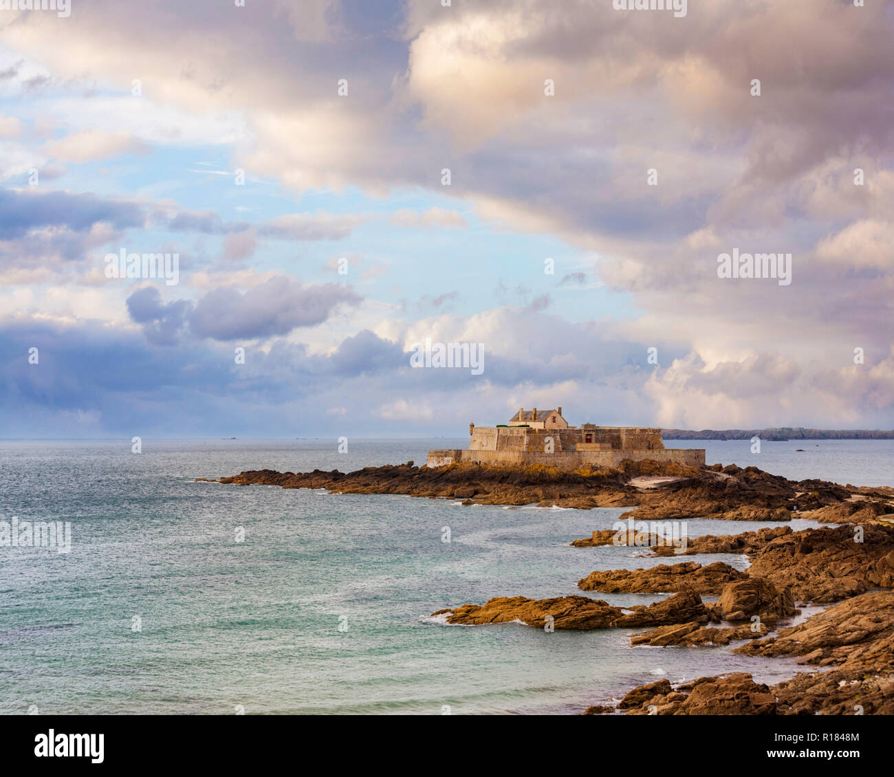 Fort National, Saint Malo, Brittany, France. Design by Vaubin. Stock Photo