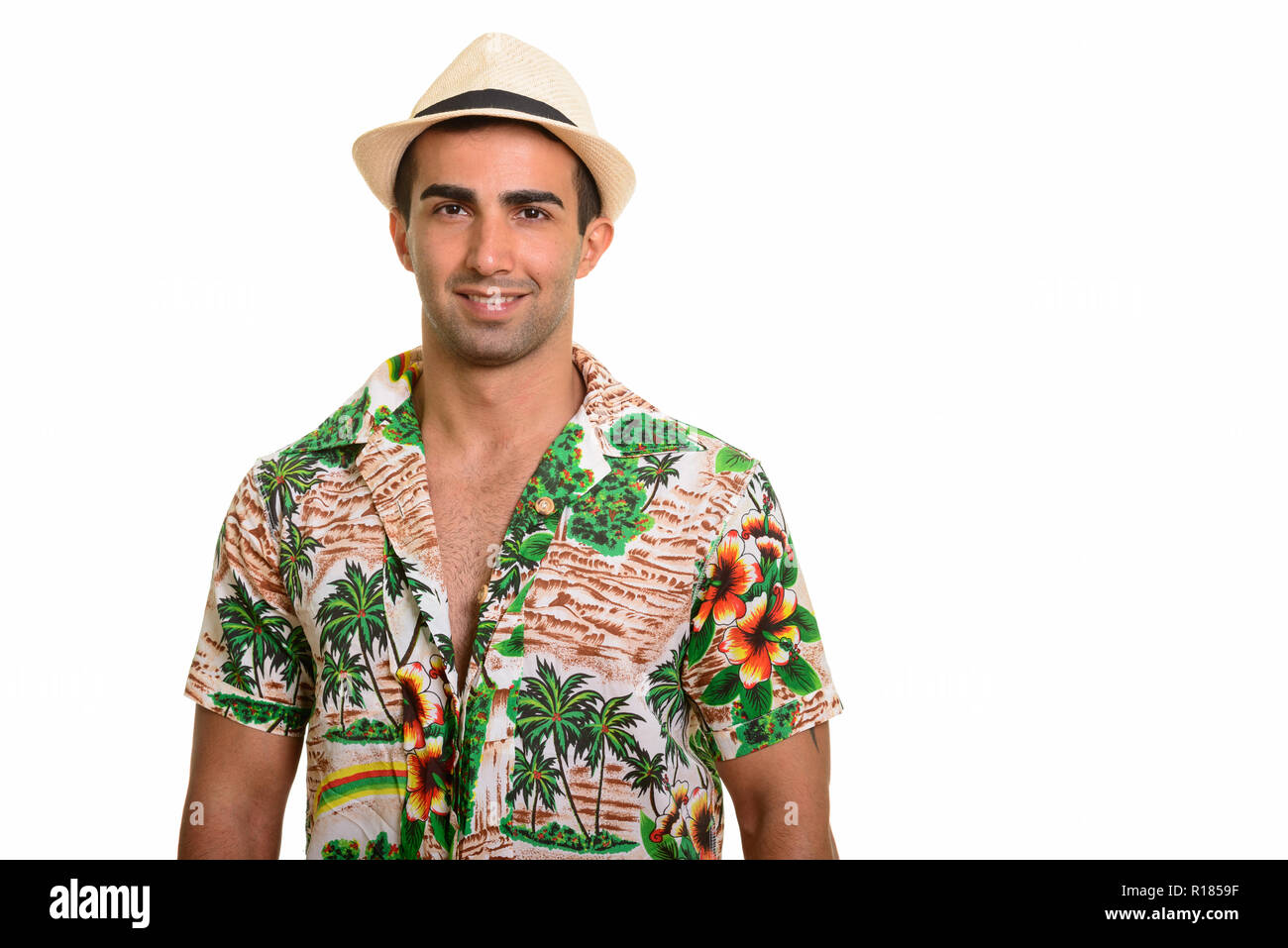 Portrait of young handsome Persian tourist man Stock Photo