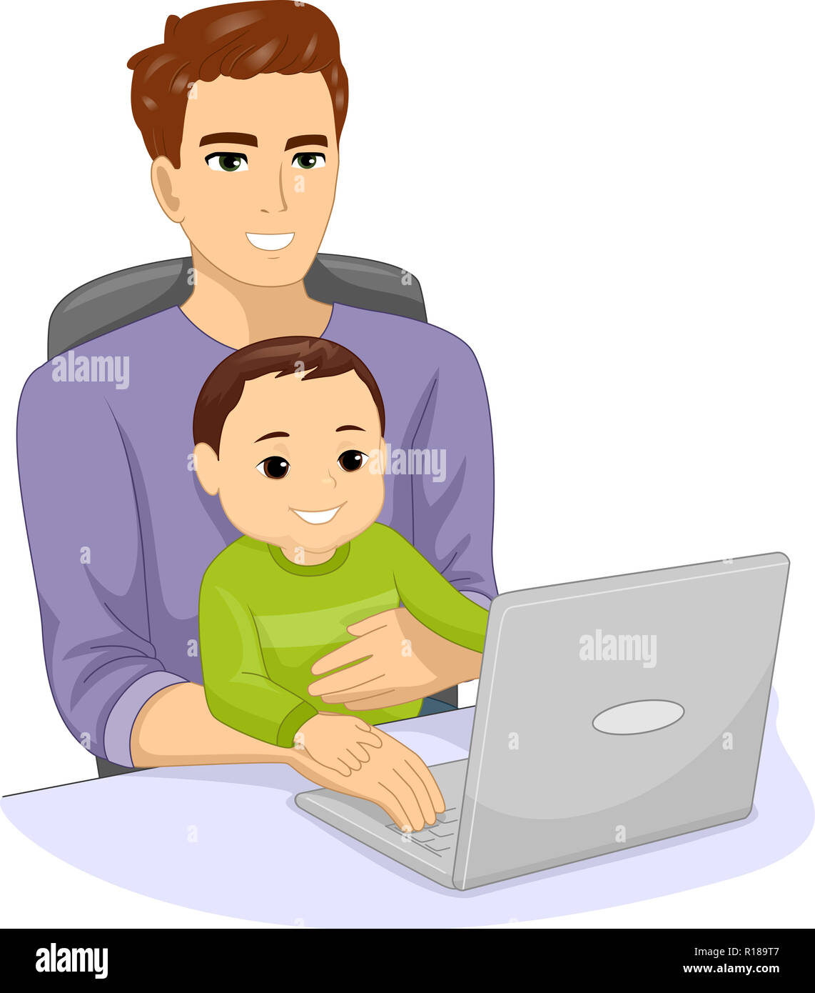 clipart father working