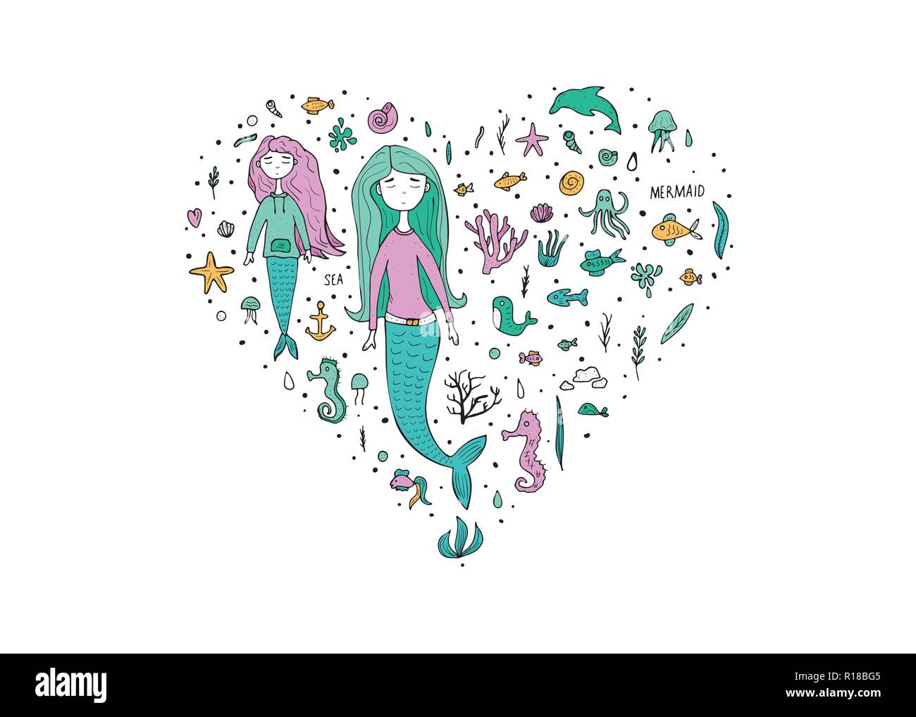 Neptune and the Mermaid - Fantastic Under the Sea Fabric