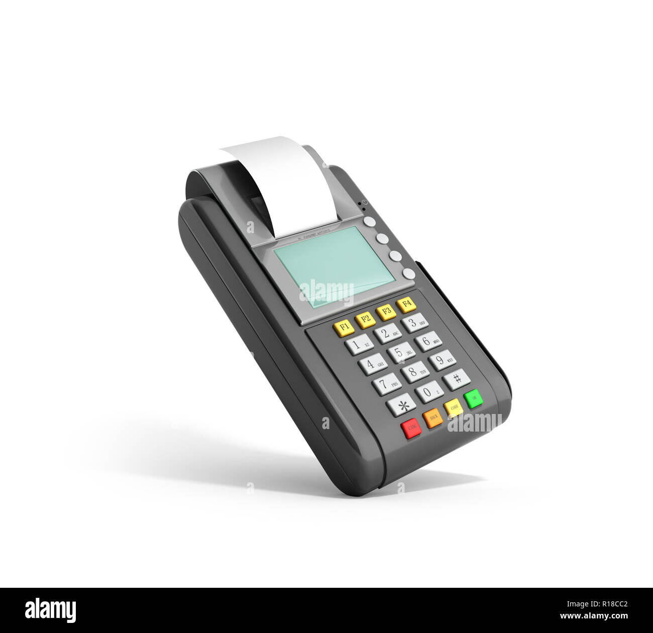 Credit Card trminal Machine 3D rendering on white Stock Photo