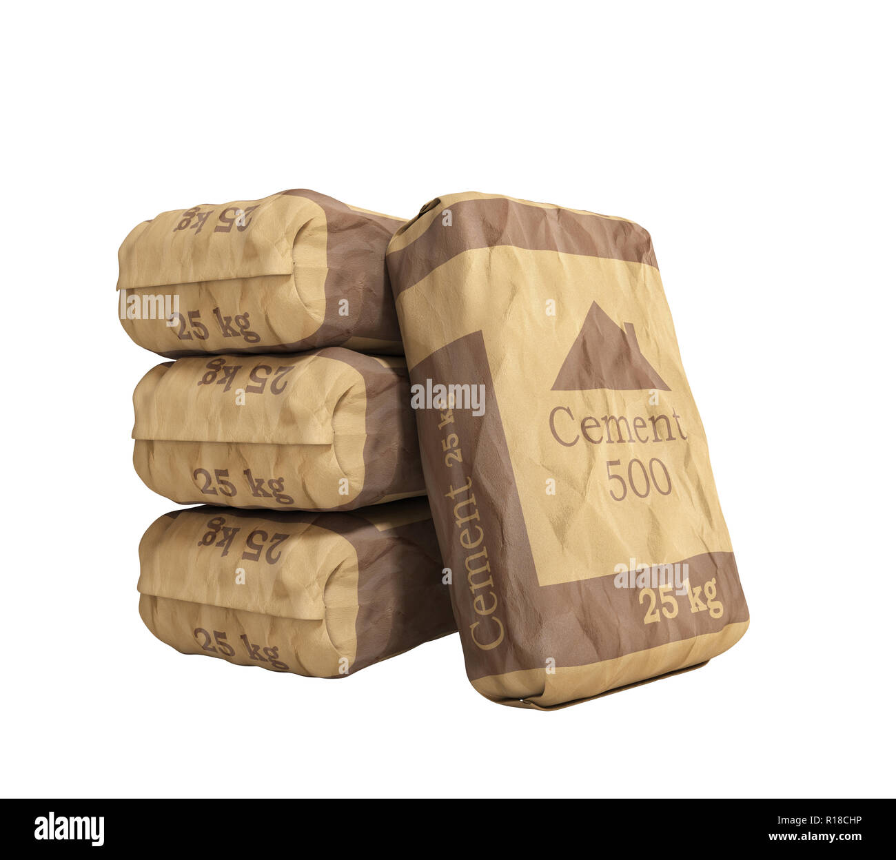Cement bag on white background 3D rendering image no shadow Stock Photo ...