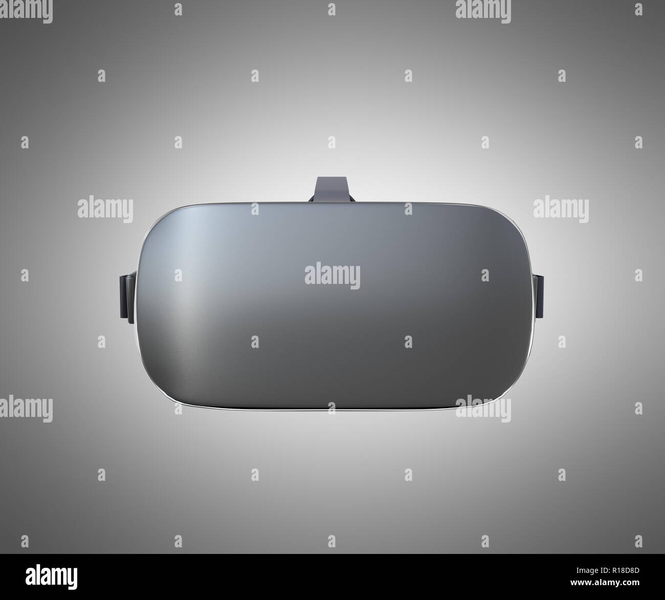 Black and White VR Virtual Reality Headset front Isolated on grey ...