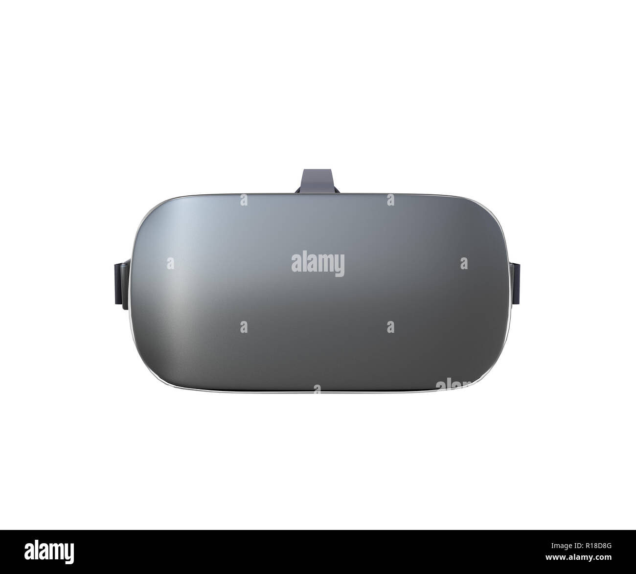 Black and White VR Virtual Reality Headset front Isolated on white ...