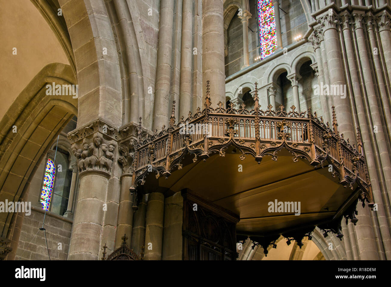 GENEVA, SWITZERLAND, St. Peter's Cathedral The pulpit is due to Jean