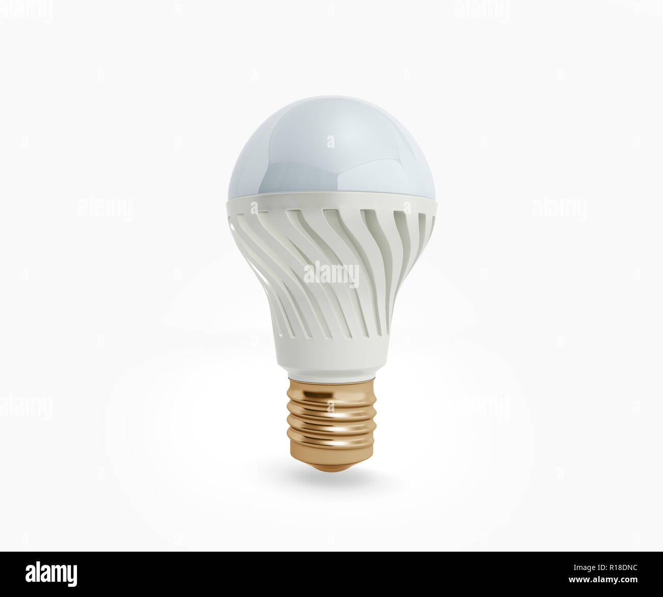 Economy LED lamps isolated on white background 3d render Stock Photo
