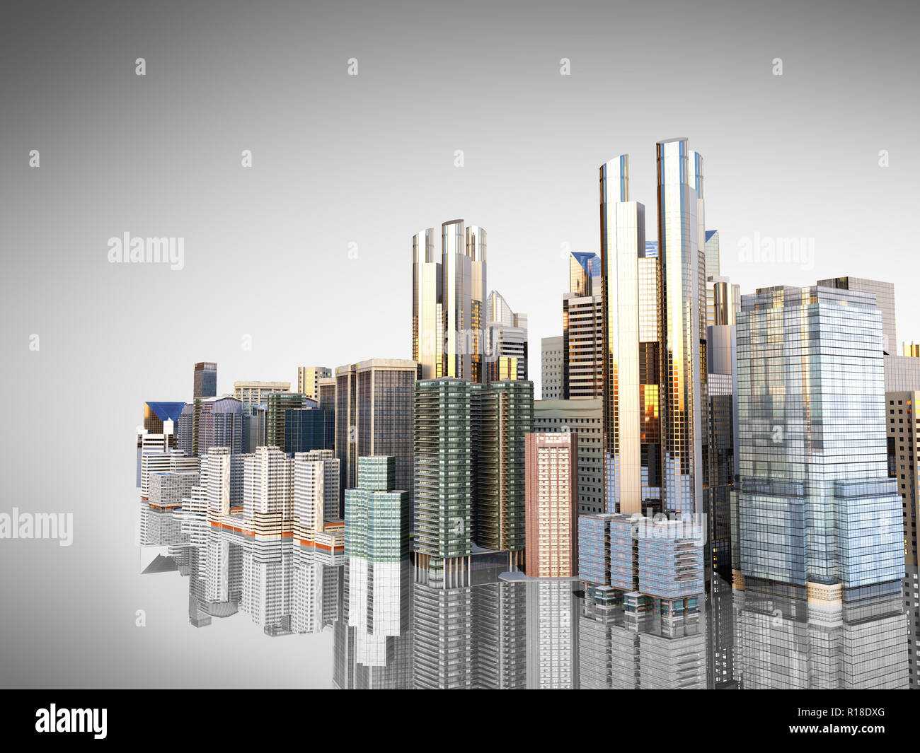 View of panorama cityscape modern high-rise buildings panorama of the central ...