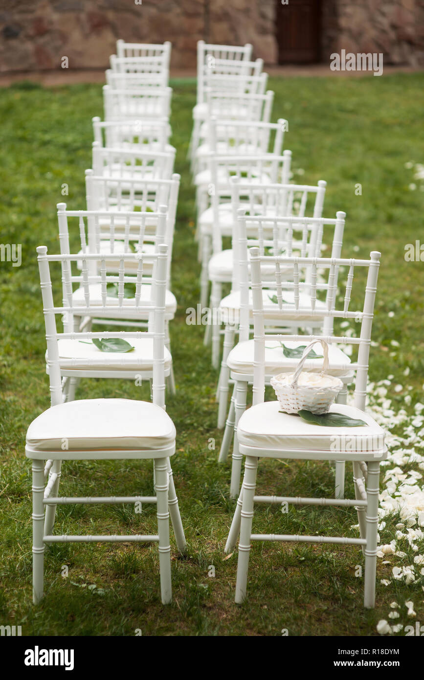 Seating for wedding guests Stock Photo Alamy