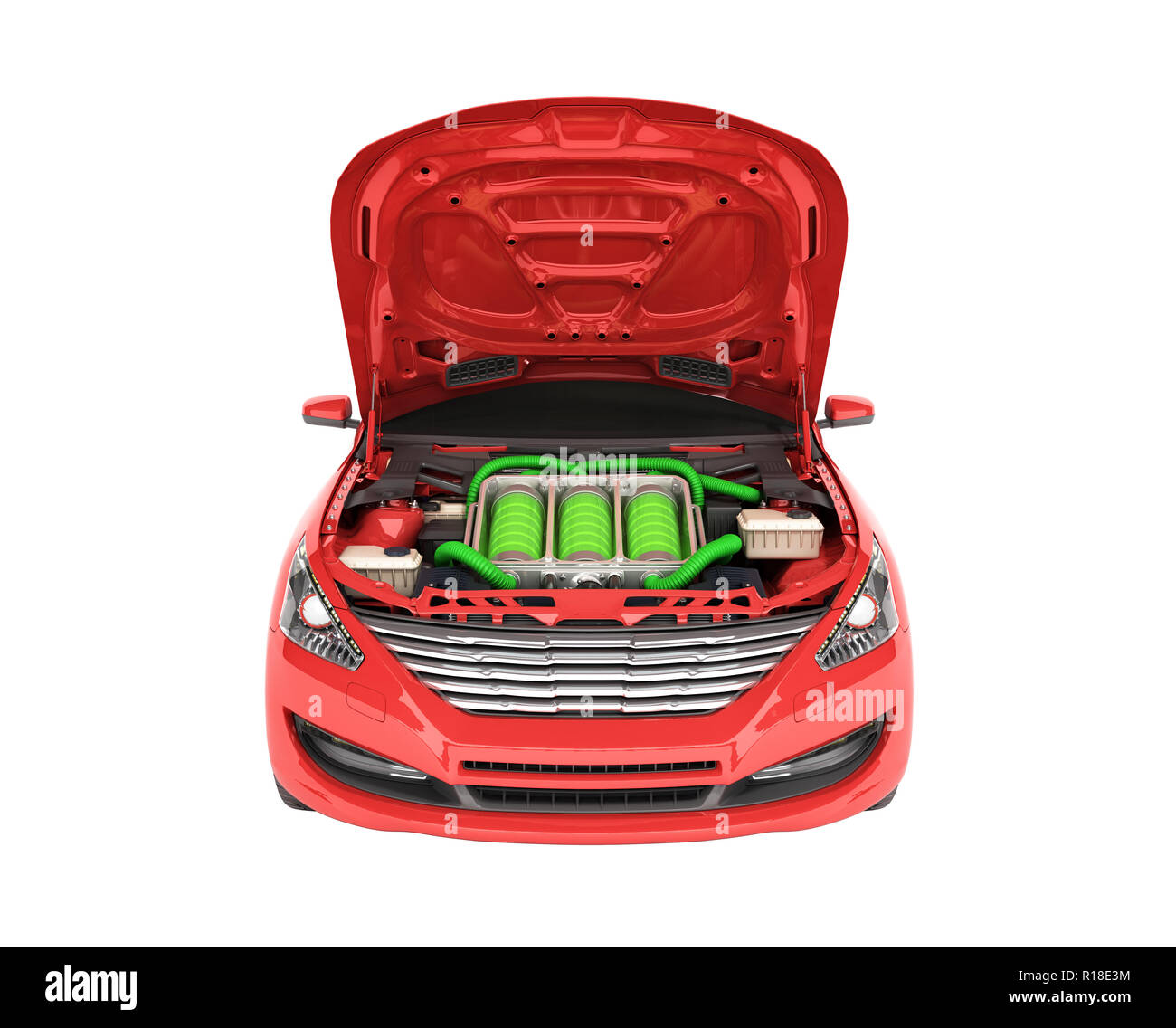 concept of battery capacity of an electric car batteries under the hood