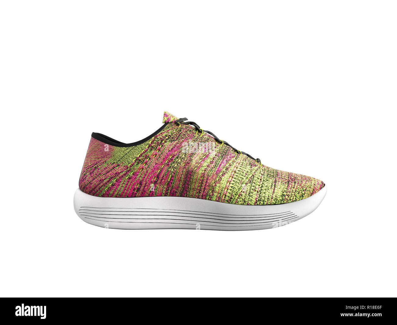 pink sport shoes 3d render on white background no shadow Stock Photo ...