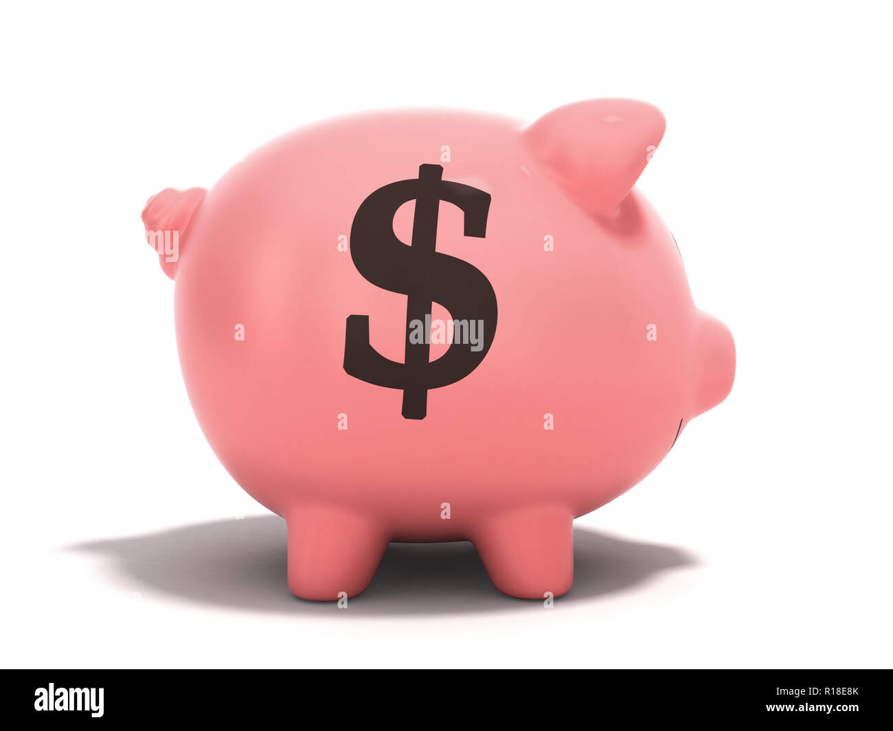 Money Piggy Bank 3d render on white background Stock Photo - Alamy