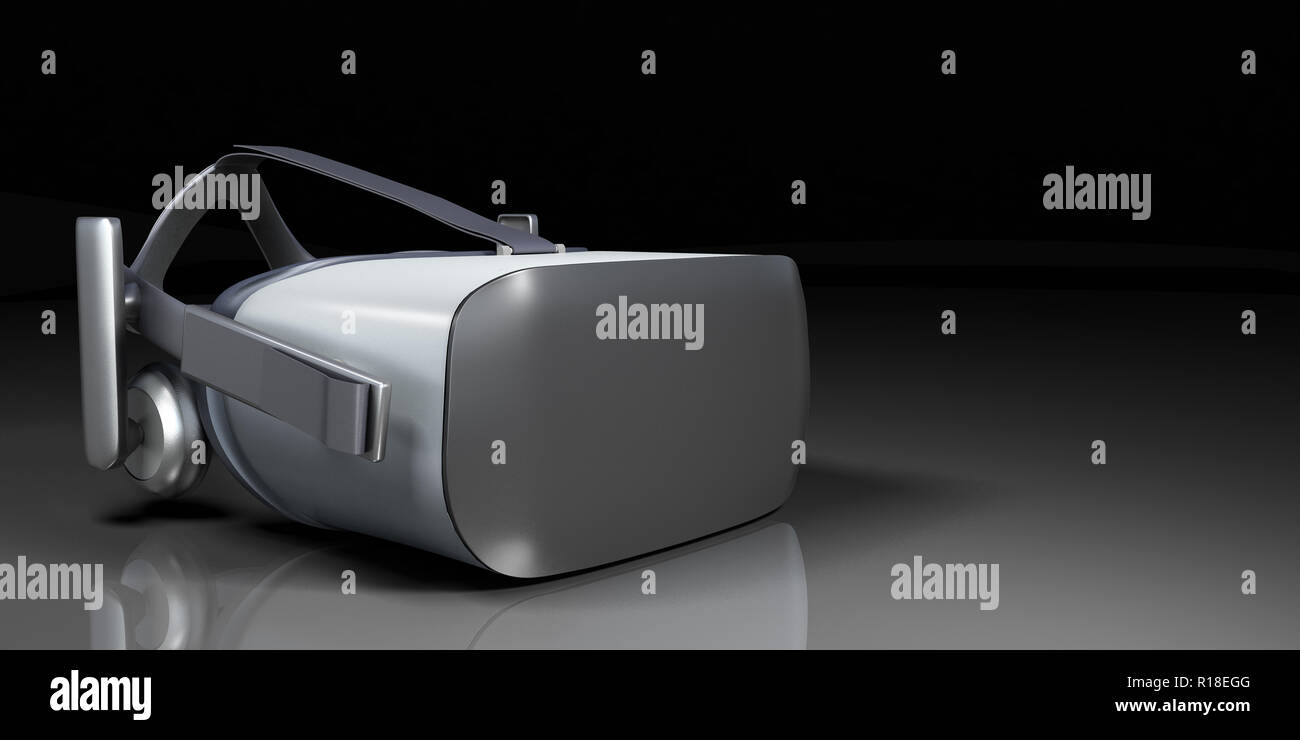 VR virtual reality headset half turned front view isolated on white