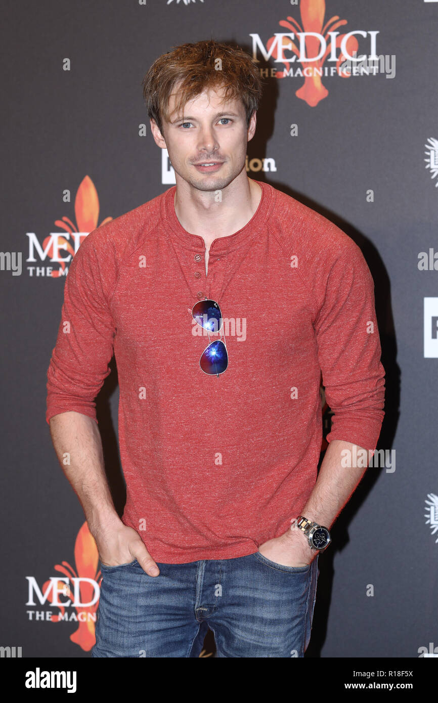 'Medici: Masters of Florence' TV show photocall  Featuring: Bradley James Where: Florence, Italy When: 10 Oct 2018 Credit: IPA/WENN.com  **Only available for publication in UK, USA, Germany, Austria, Switzerland** Stock Photo