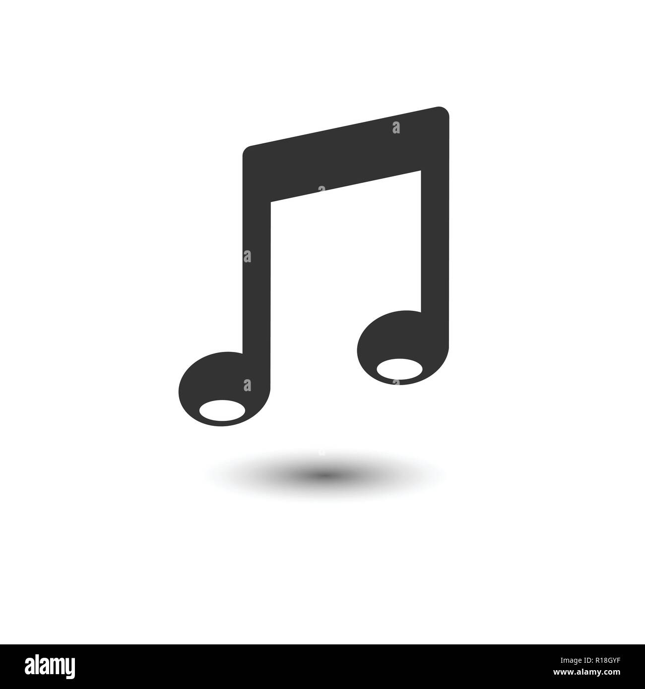 Music icon, note sign. Vector illustration, flat design. Stock Vector