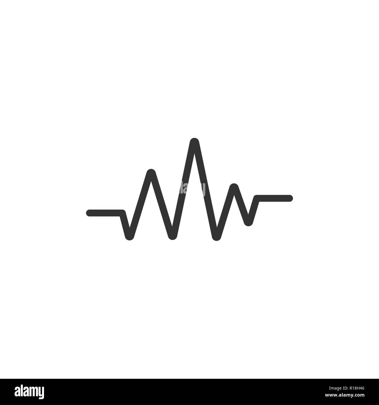 Sound wave icon. Vector illustration, flat design. Stock Vector