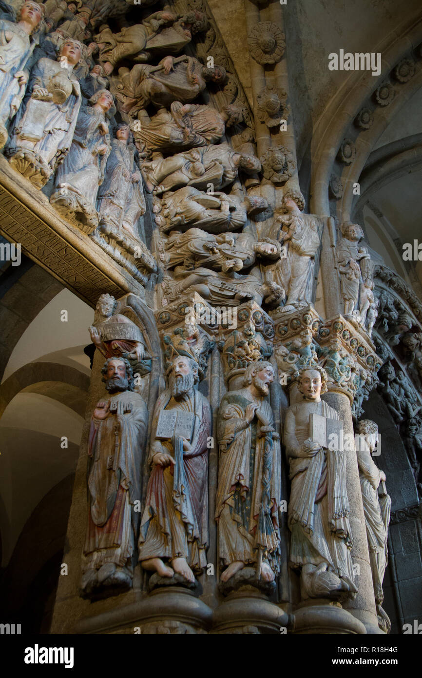 Pórtico de la Gloria, Catedral de Santiago de Compostela Stock Photo - Alamy