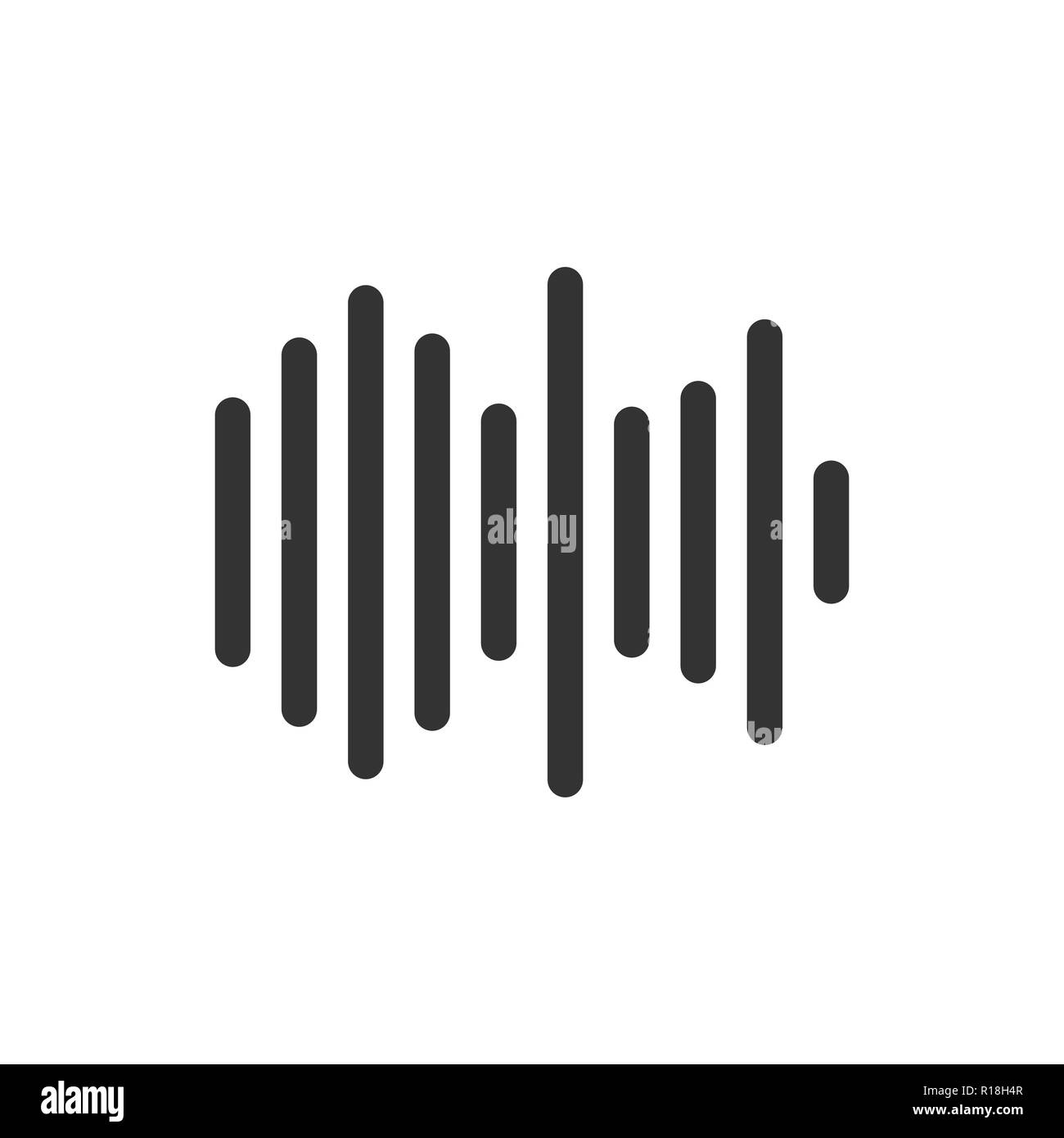 Sound wave icon. Vector illustration, flat design. Stock Vector