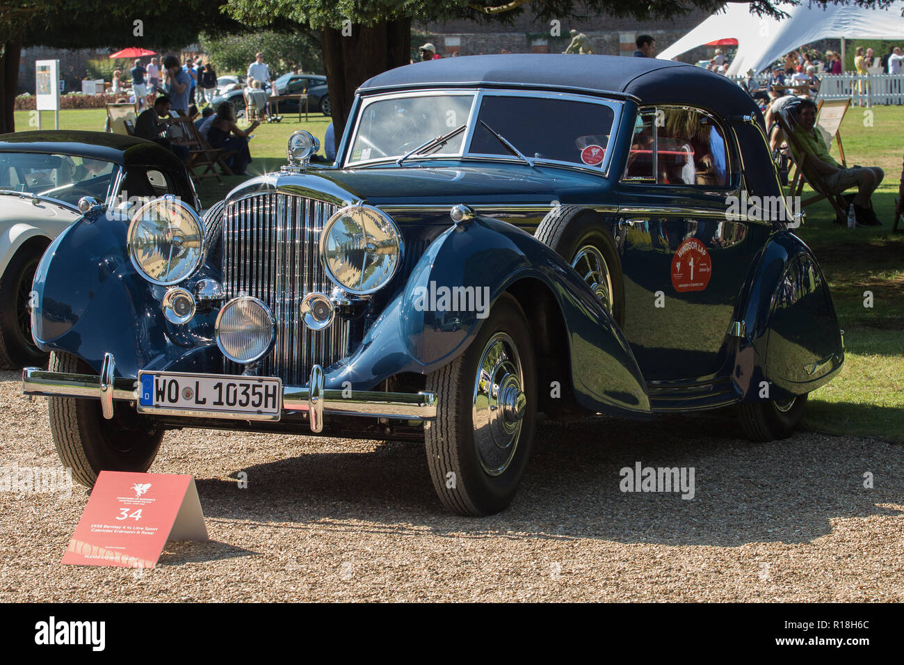 1938 Bentley 4 1/4 Litre Sport Cabriolet Erdmann & Rossi at the Concours of Elegance 2018 at Hampton Court Palace, East Molesey, Surrey Stock Photo