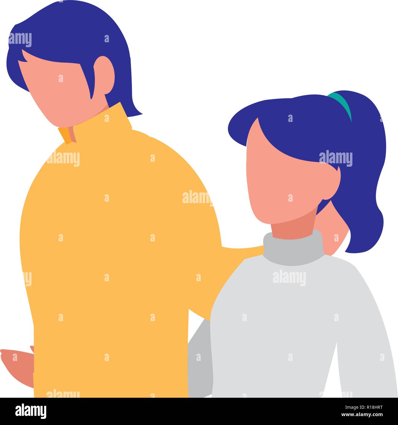 avatar couple icon over white background, vector illustration Stock ...