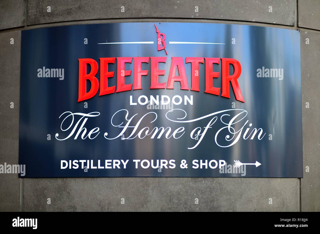 London, England, United Kingdom. The Beefeater Kennington Distillery in the Lambeth region of London. Stock Photo