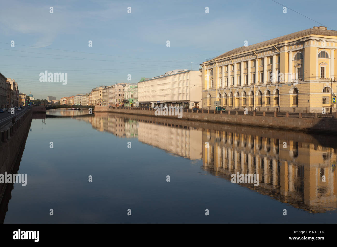Embankment of the Fontanka River in St. Petersburg, Russia. Stock Photo