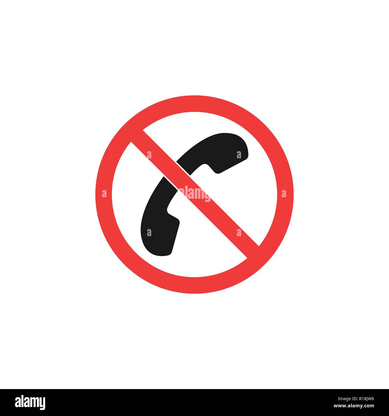 No call sign. No phone icon Flat vector illustration. Stock Vector
