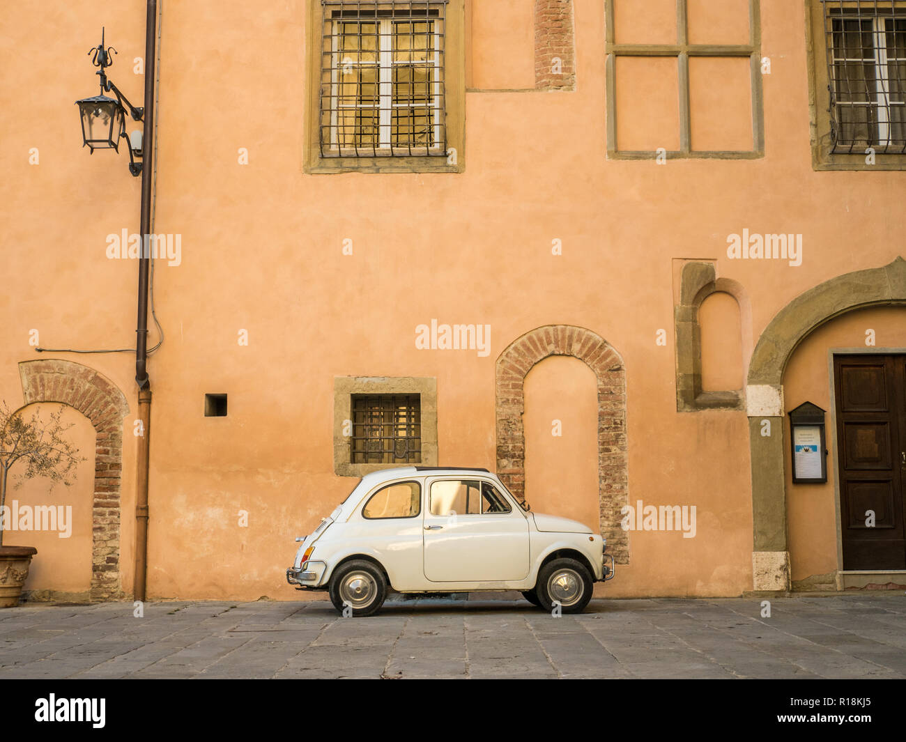 Classic Fiat 500 car in Arezzo, Tuscany, Italy Stock Photo