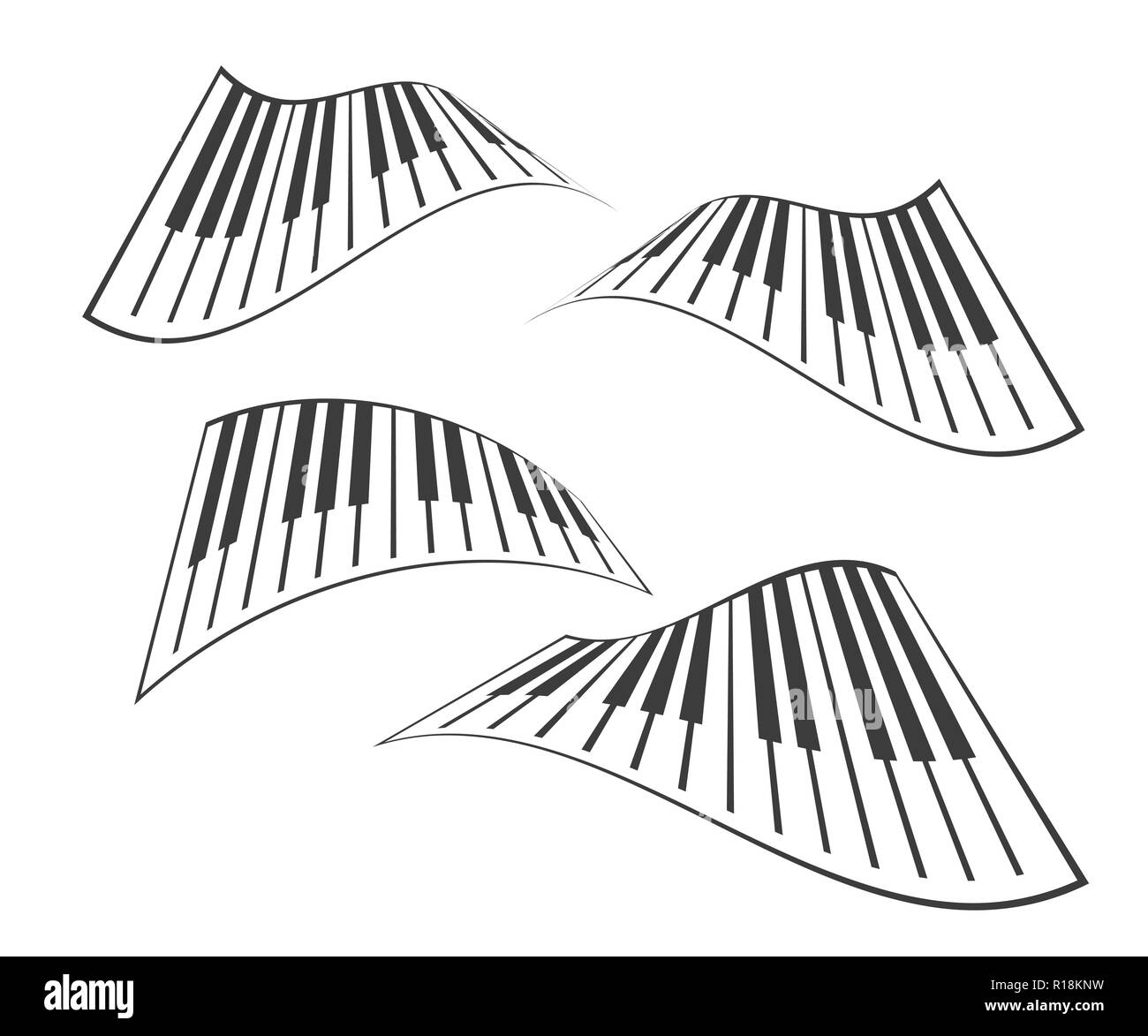Piano keyboards logo vector illustrations eps Stock Vector Image & Art
