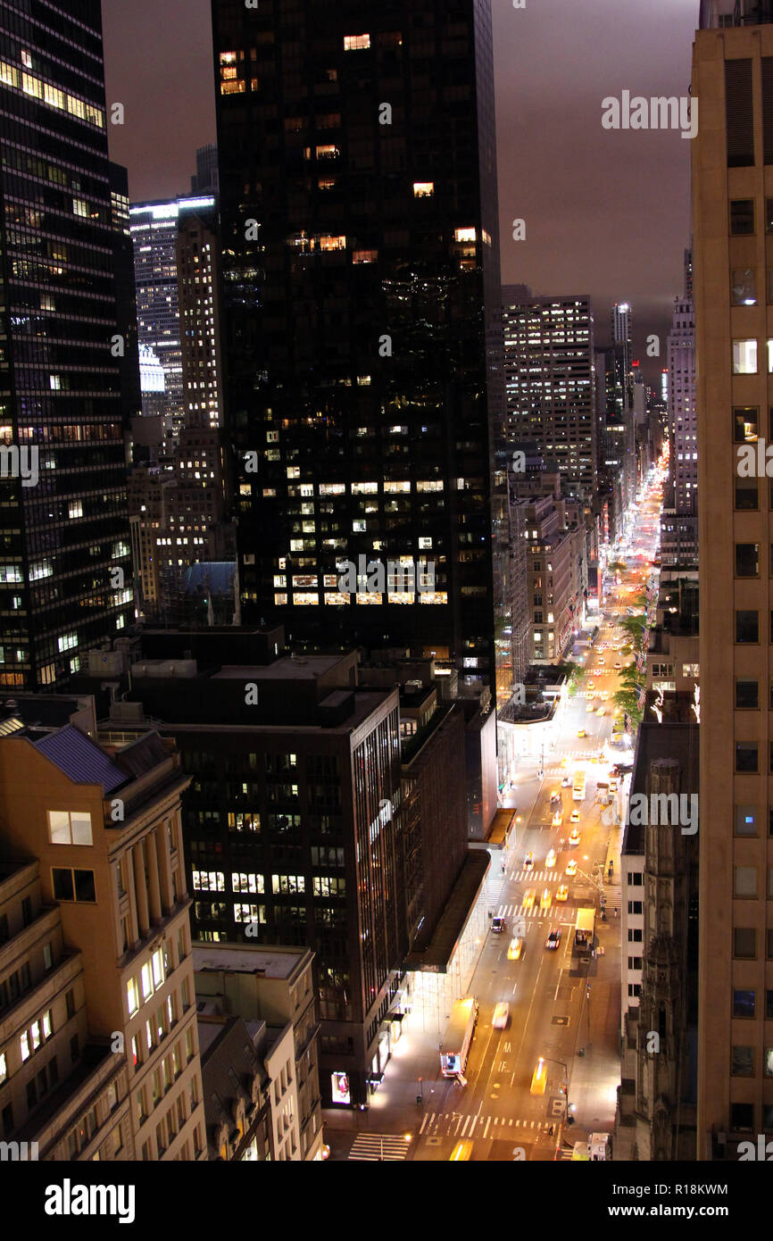 View of 7th Avenue from Salon de Ning, Pennsylvania Hotel, New York, NY Stock Photo