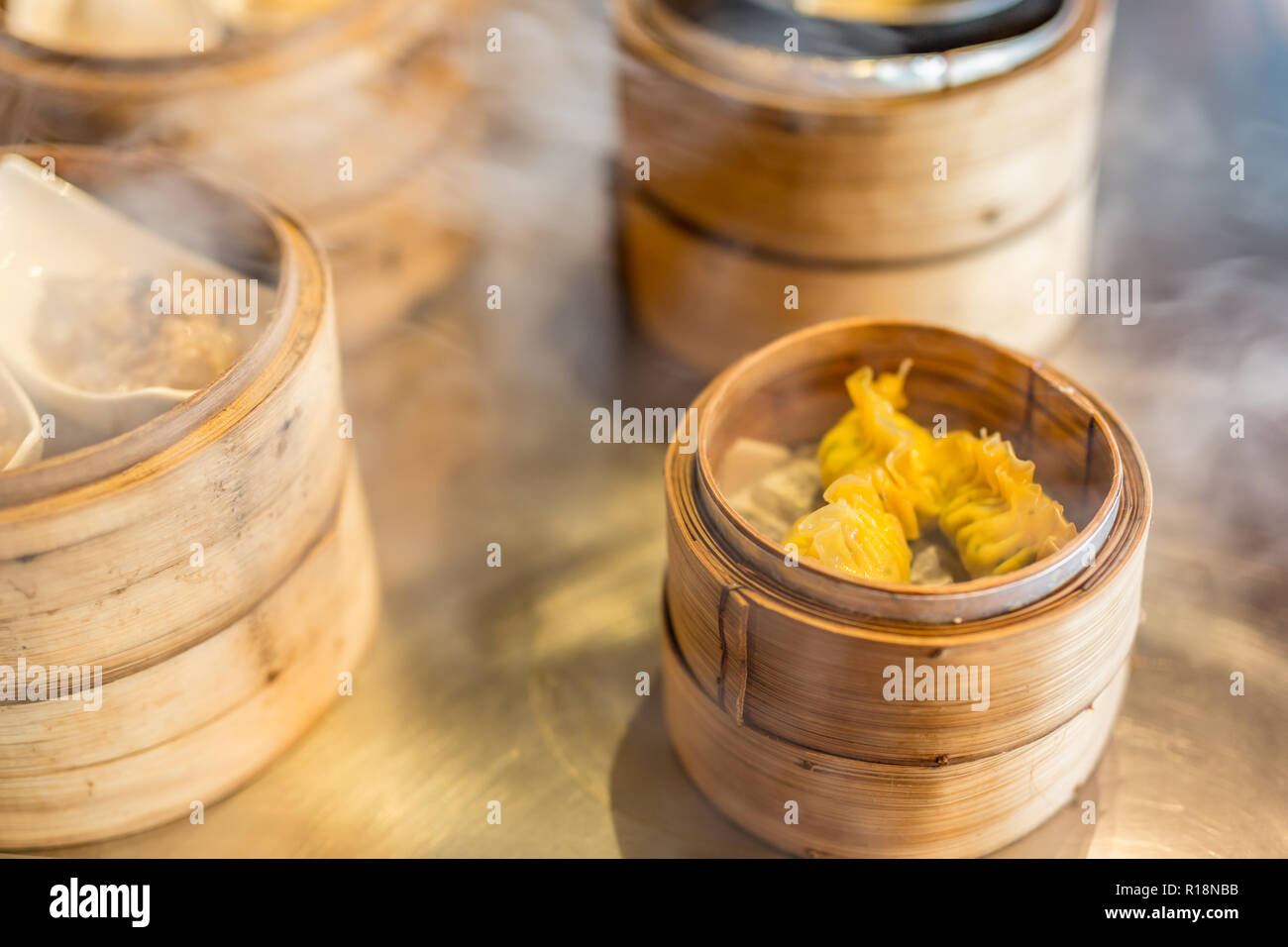 Chinese Streamed Dumpling in Bamboo Basket Stock Photo Alamy