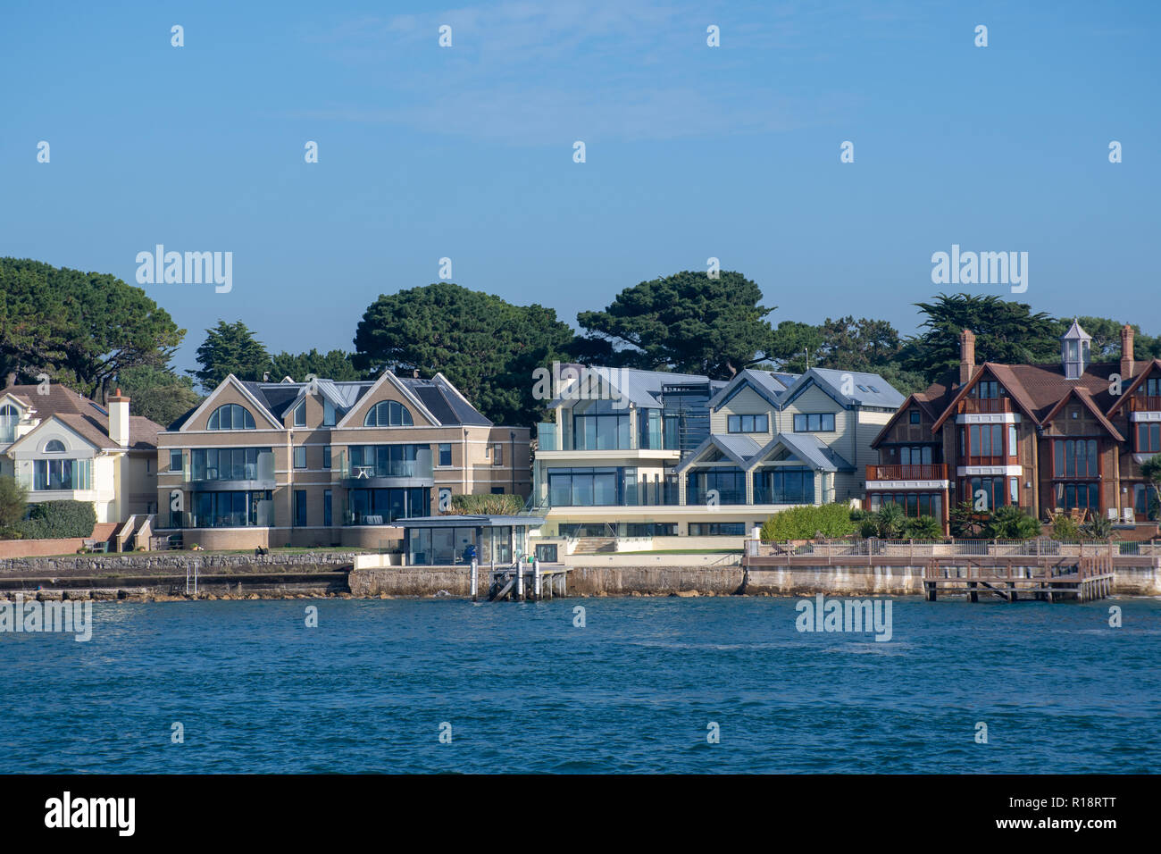 Poole Dorset Uk 20 October 2018 Row Of Luxury Houses At