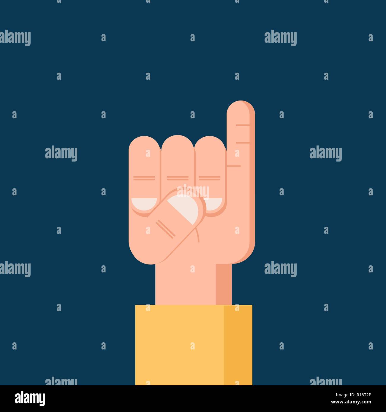 Pinky Finger Flat icon. Isolated Vector symbol Stock Vector