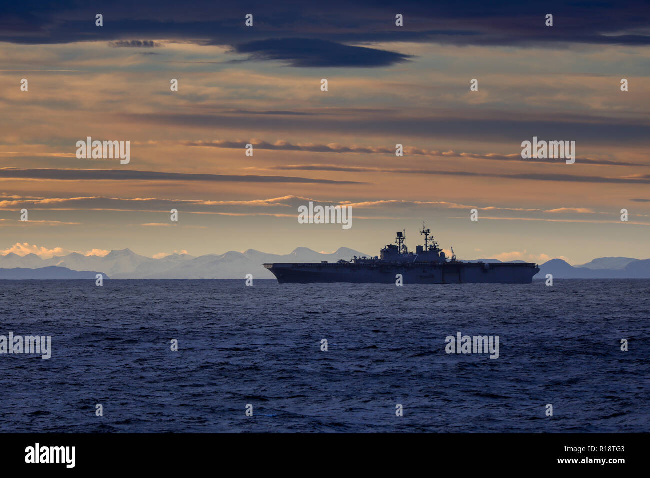 The USS Iwo Jima assault carrier of the US Navy Stock Photo