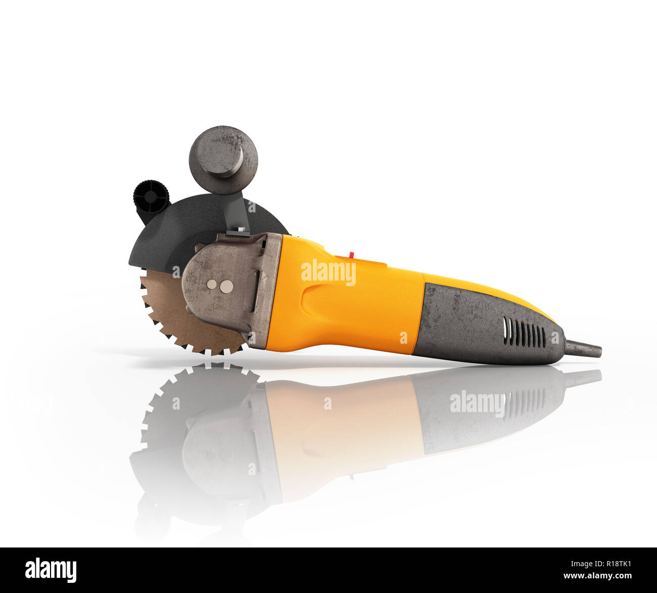 Angle grinder isolated on white background 3d render Stock Photo