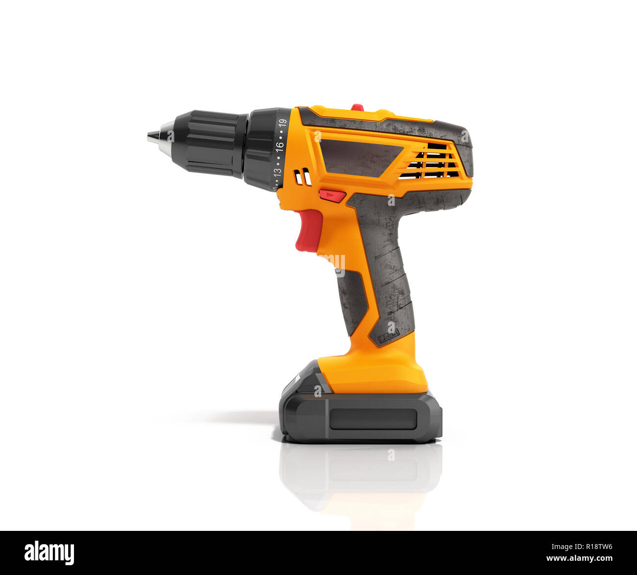 combi drill impact drill and screw driver isolated on white background 3d render Stock Photo Alamy