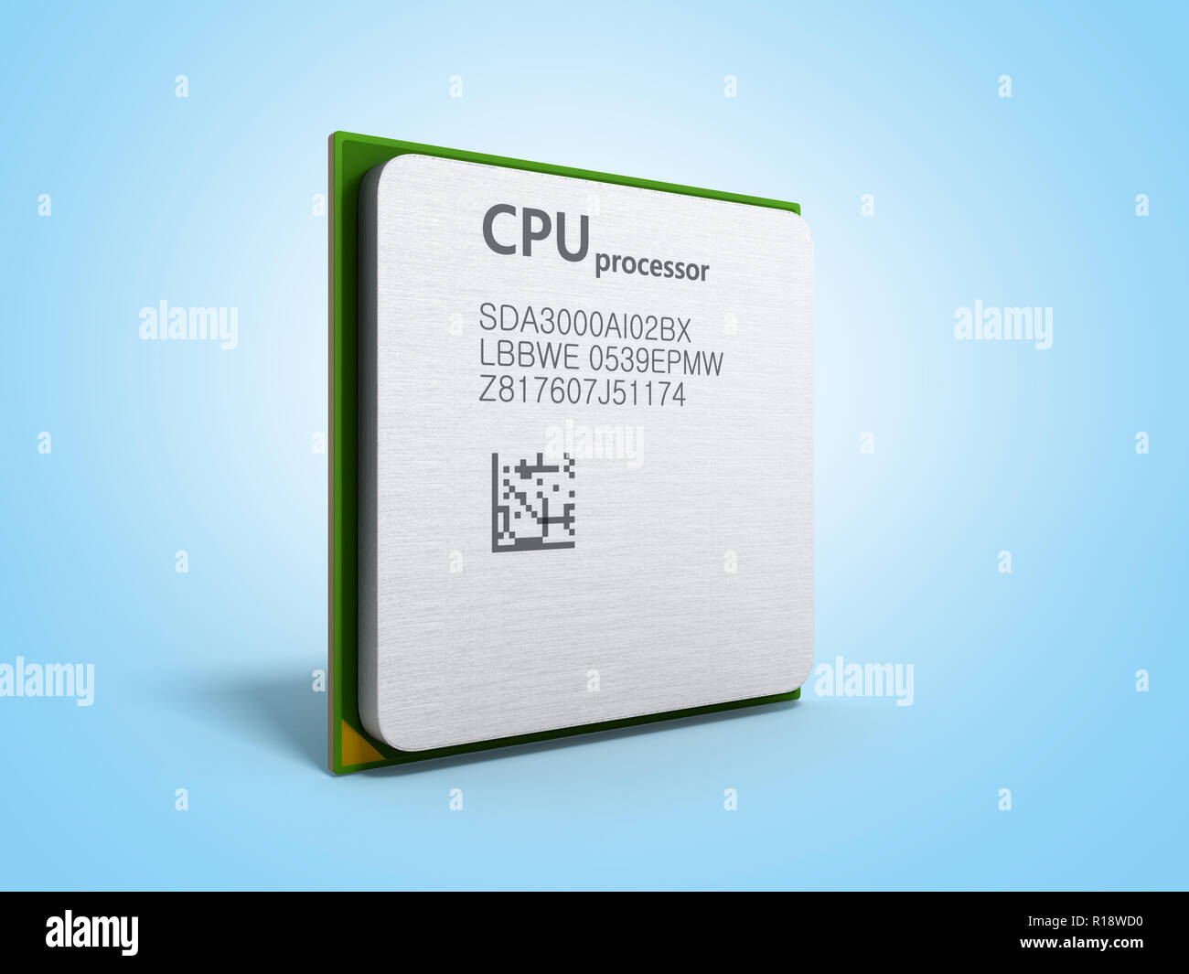 Central Computer Processors CPU High resolution 3d render on blue Stock ...