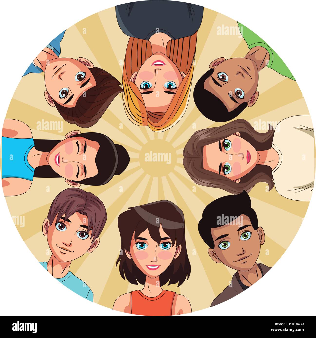 friends young people faces group cartoon vector illustration graphic design  Stock Vector Image & Art - Alamy