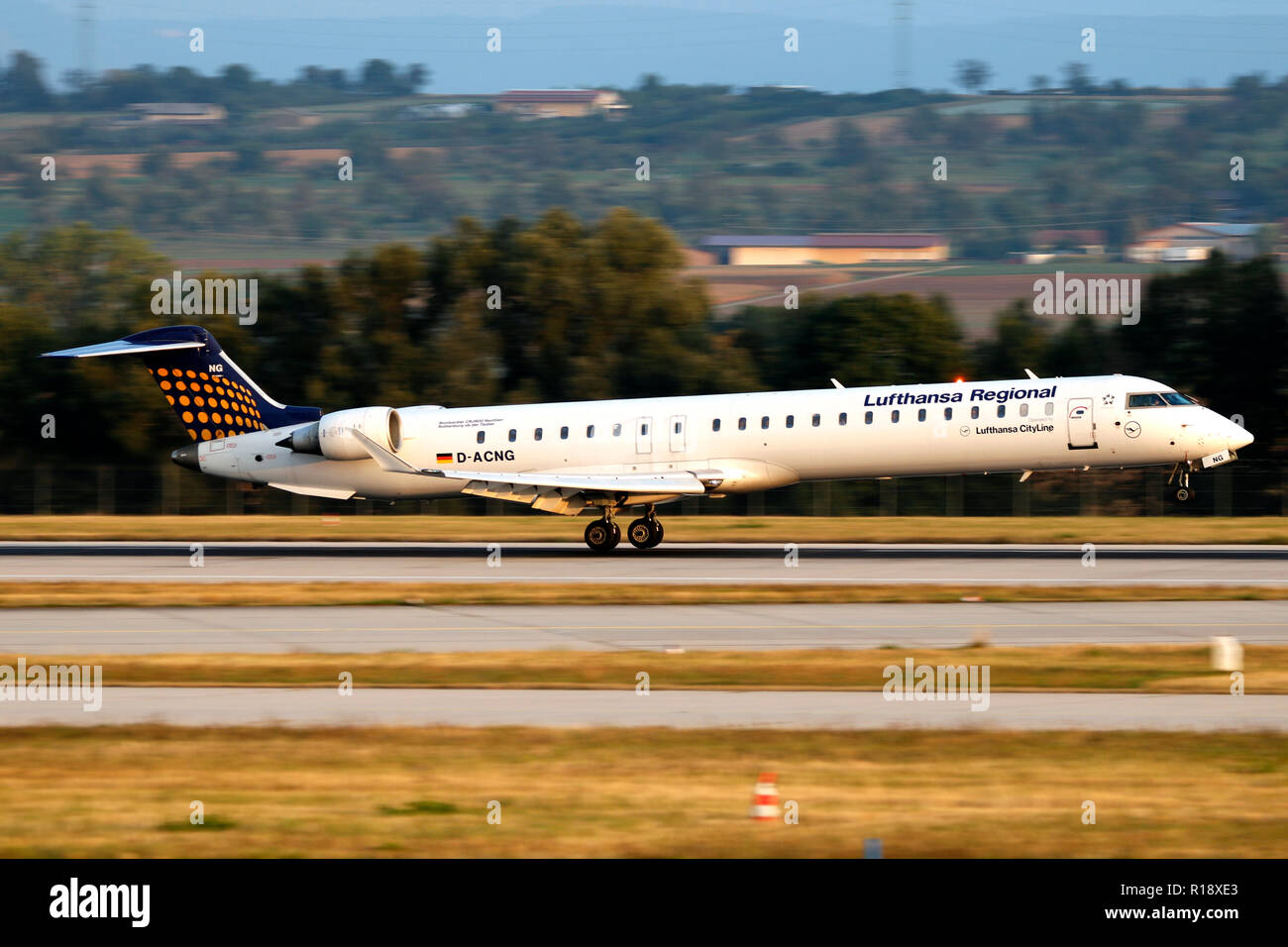 Stuttgart, Germany – Summer, 2018: A Plane at Stuttgart Airport Stock ...