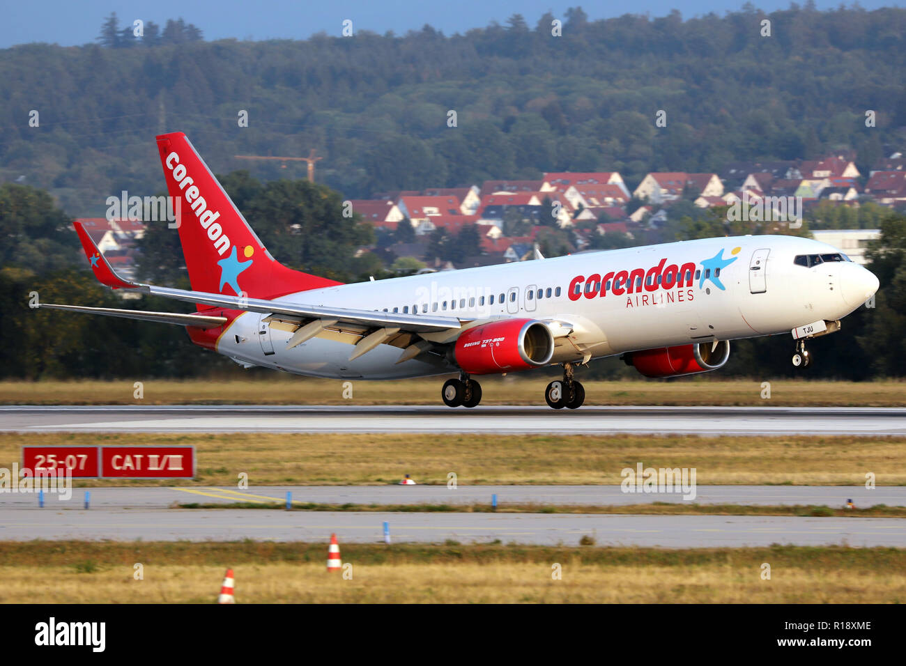 Stuttgart, Germany – Summer, 2018: A Plane at Stuttgart Airport Stock ...