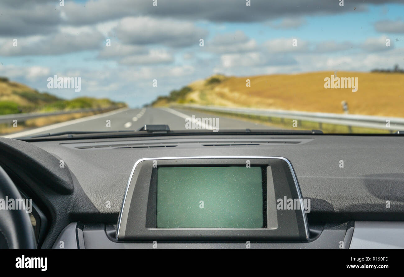 Road map on automobile dashboard hi-res stock photography and images ...