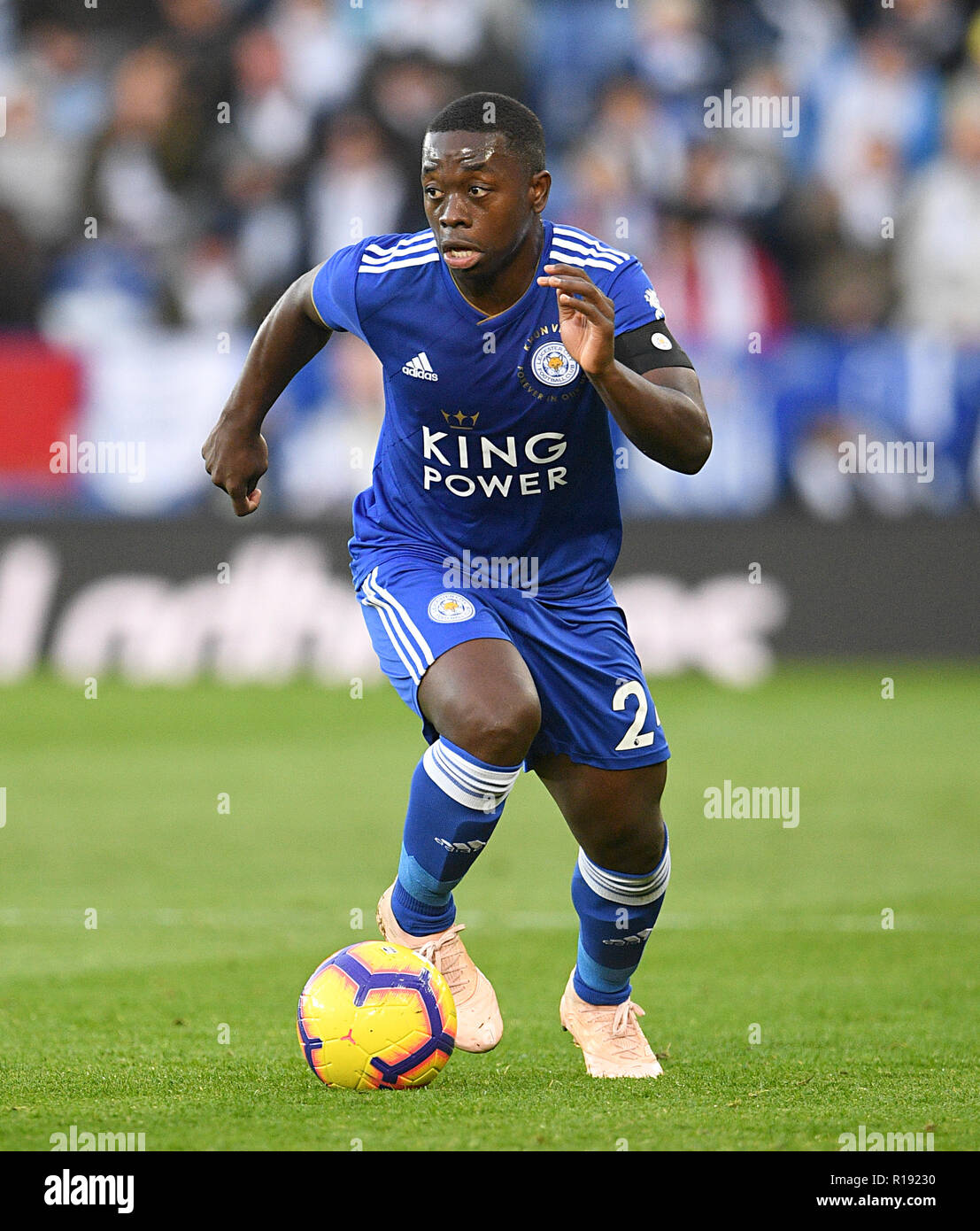 Leicester City S Nampalys Mendy During The Premier League Match At The King Power Stadium Leicester Stock Photo Alamy
