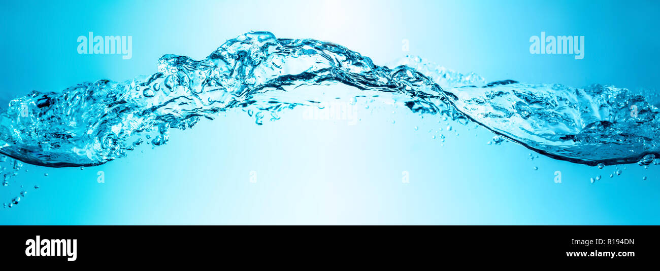 Blue water wave with bubbles close-up background texture. Big size large  photo Stock Photo - Alamy