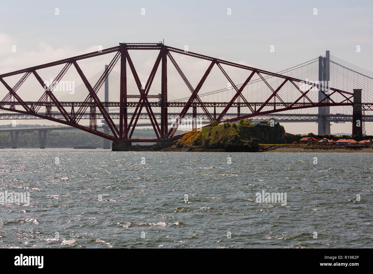 Forth railway Bridge over Firth of Forth near Edinburgh , Scotland Stock Photo