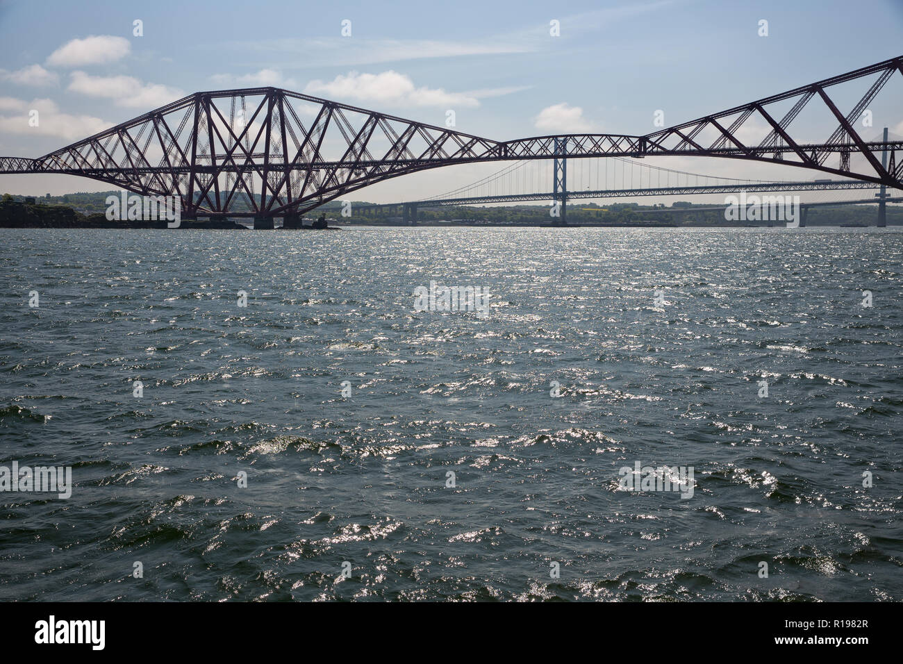 Forth railway Bridge over Firth of Forth near Edinburgh , Scotland Stock Photo