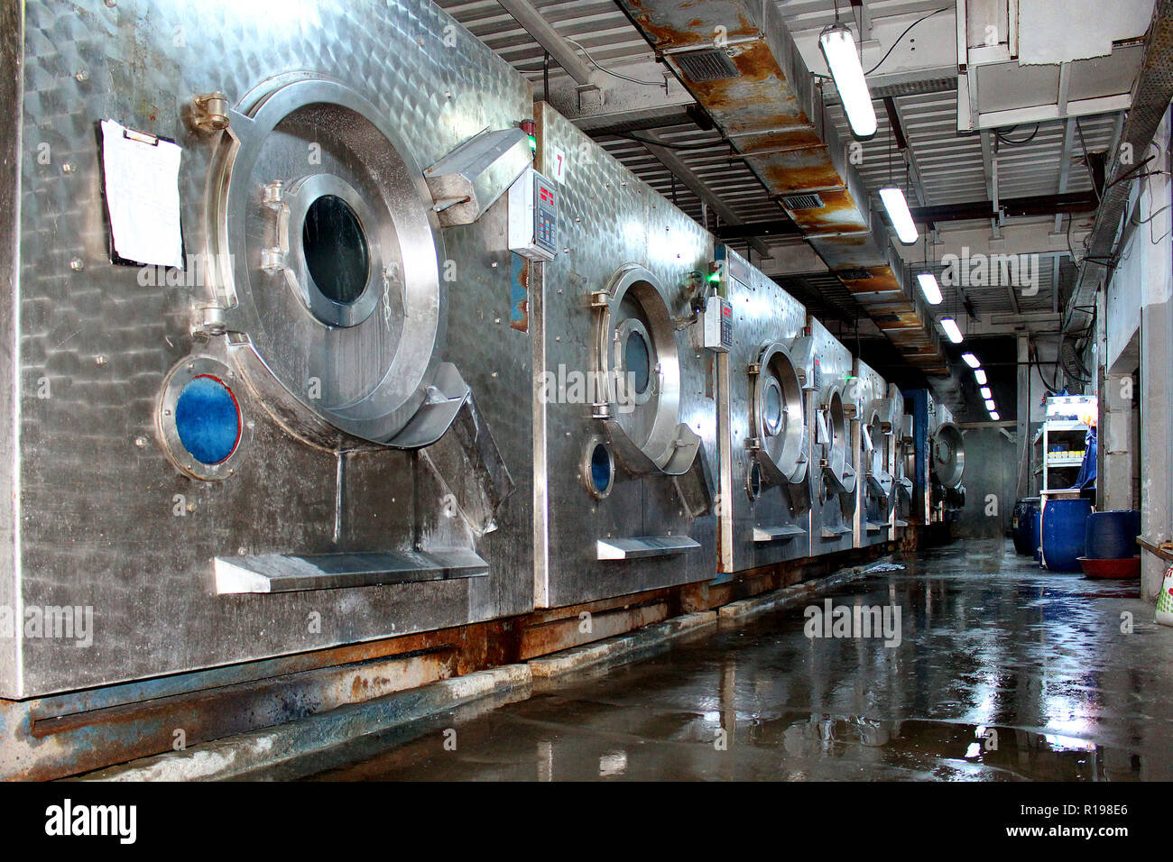 Old tailoring and worn washing machines Stock Photo Alamy