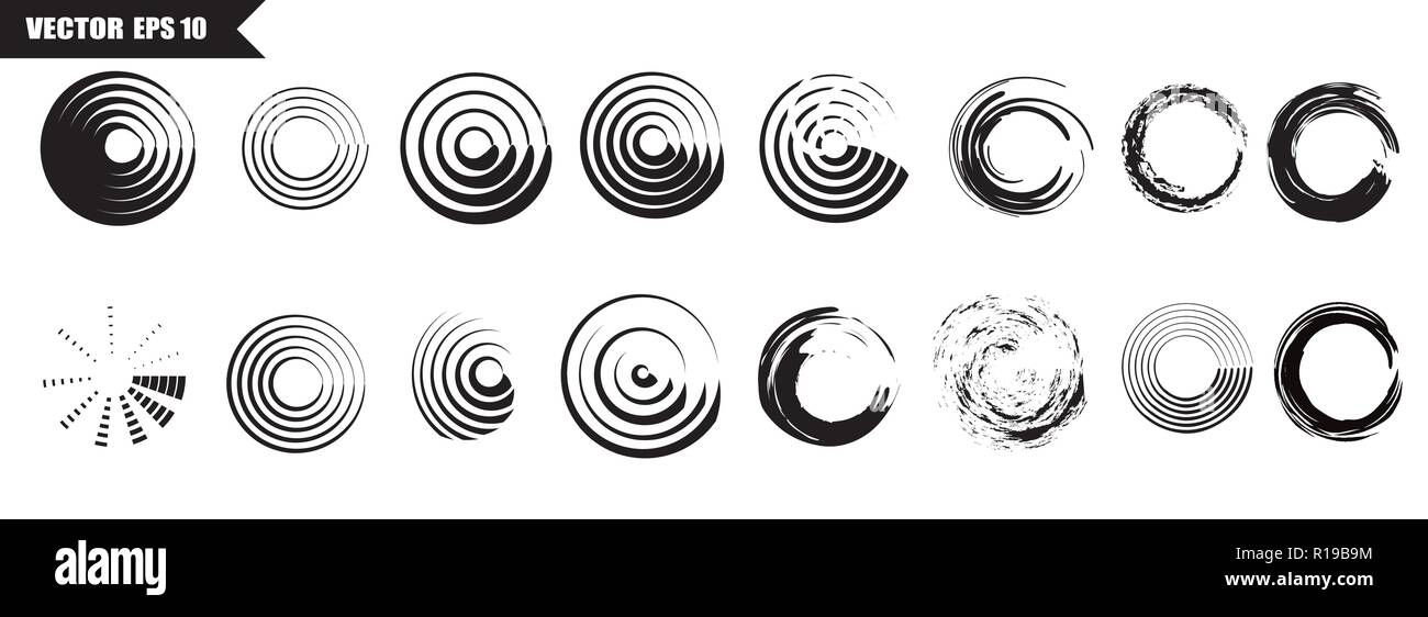 Set of vector black circles. Black spots on white background isolated ...