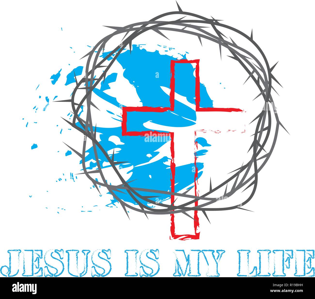 Biblical inscriptions. Christian art. Jesus. Christian logo Stock Vector